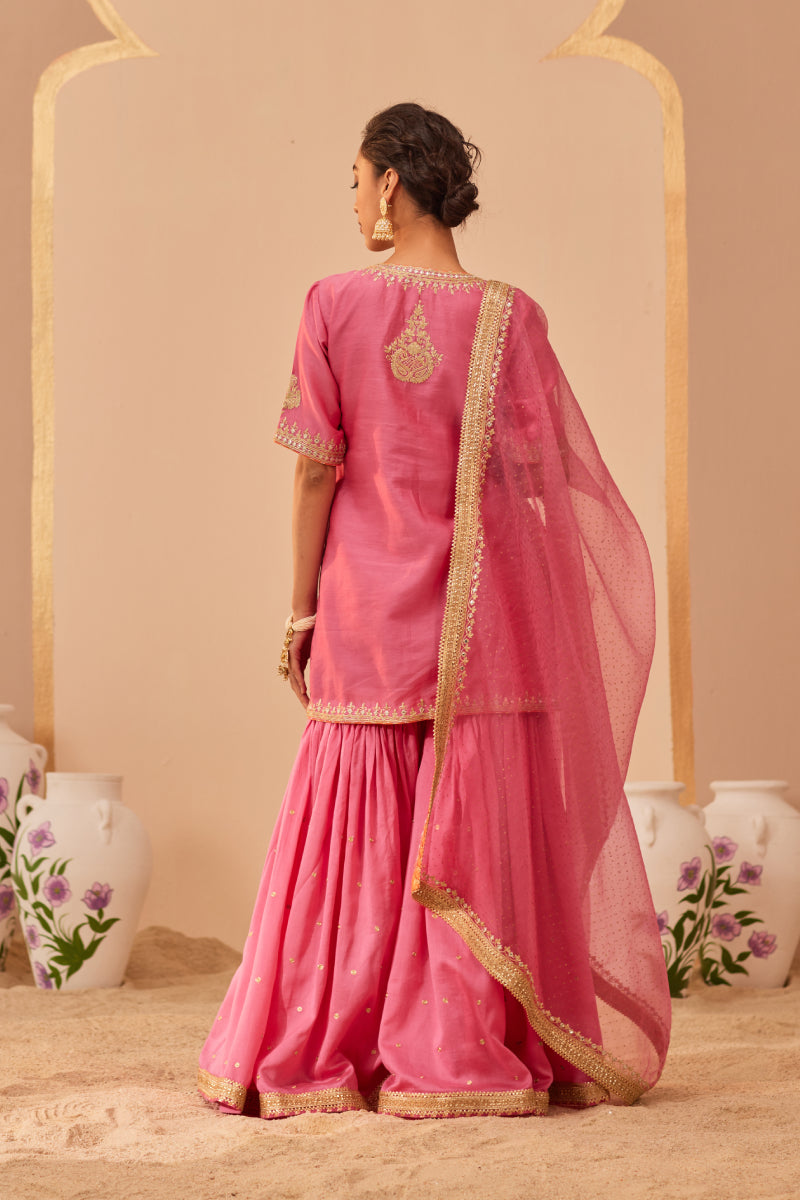 Suhair- Short Kurta With Garara And Dupatta