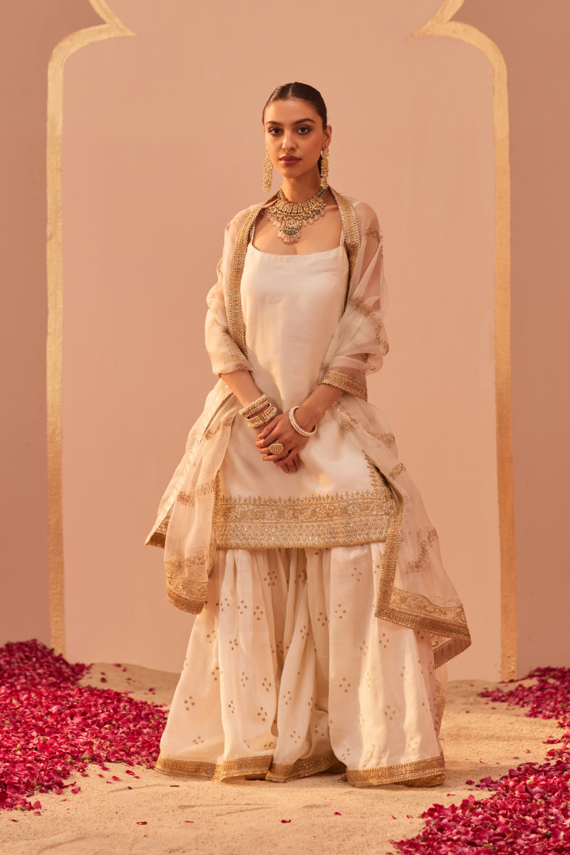 Yasmin- Short Kurta With Garara And Dupatta