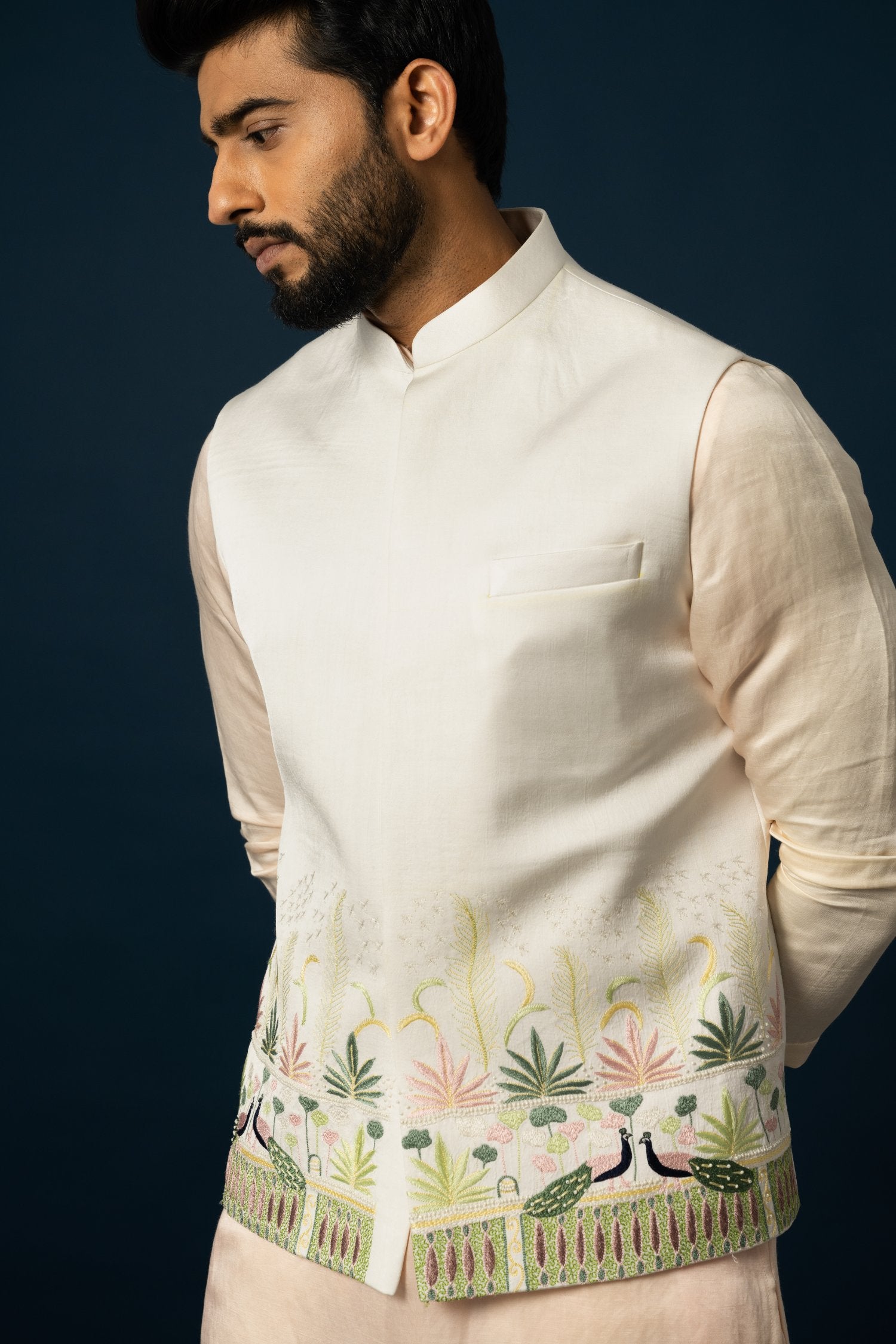Fawn & Ivory Terrestrial Kurta & Nehru Set