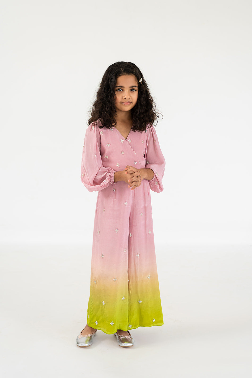 LIGHT PINK OVERLAP JUMPSUIT