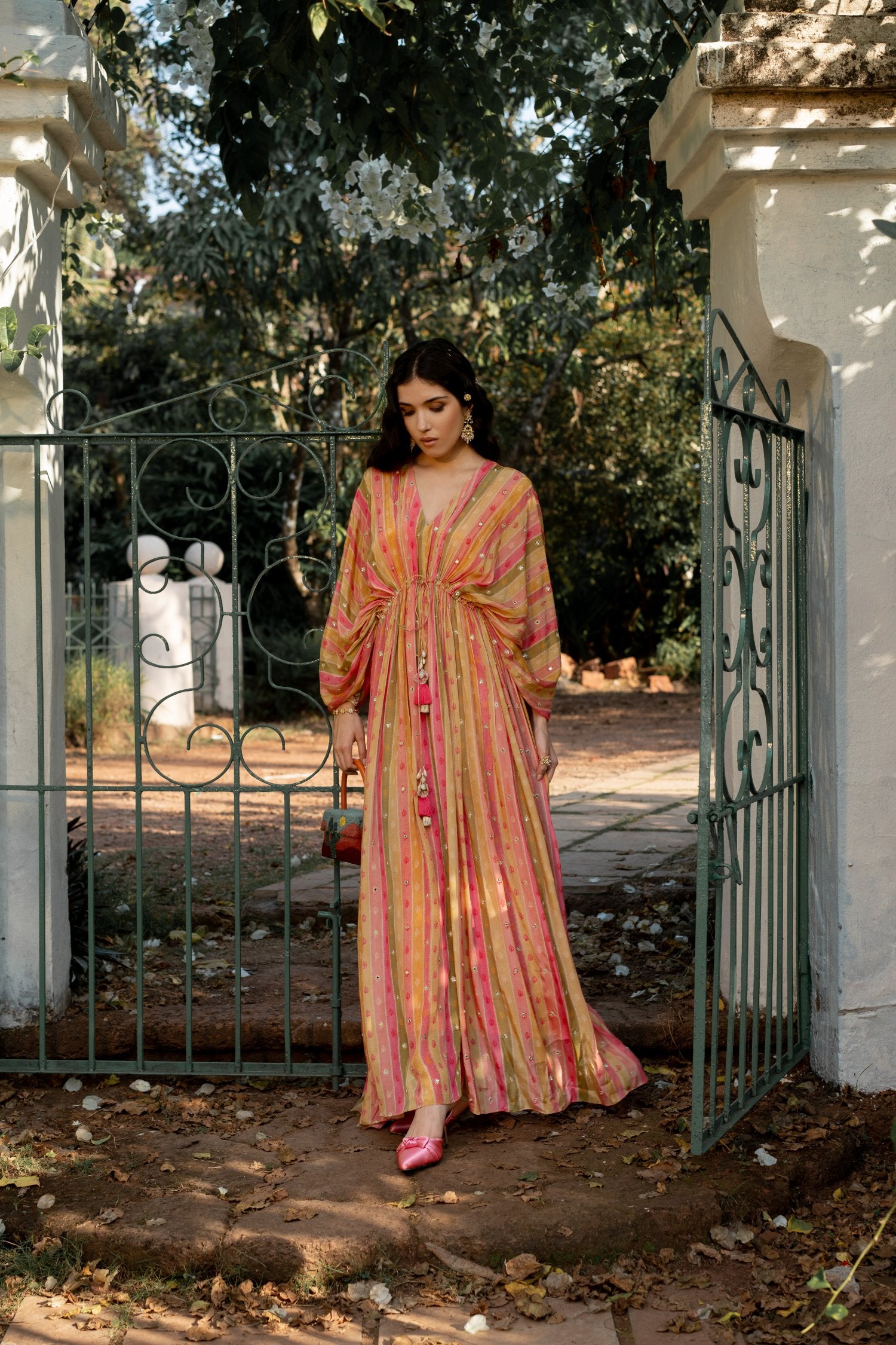 Vintage Stripe Kaftan Set