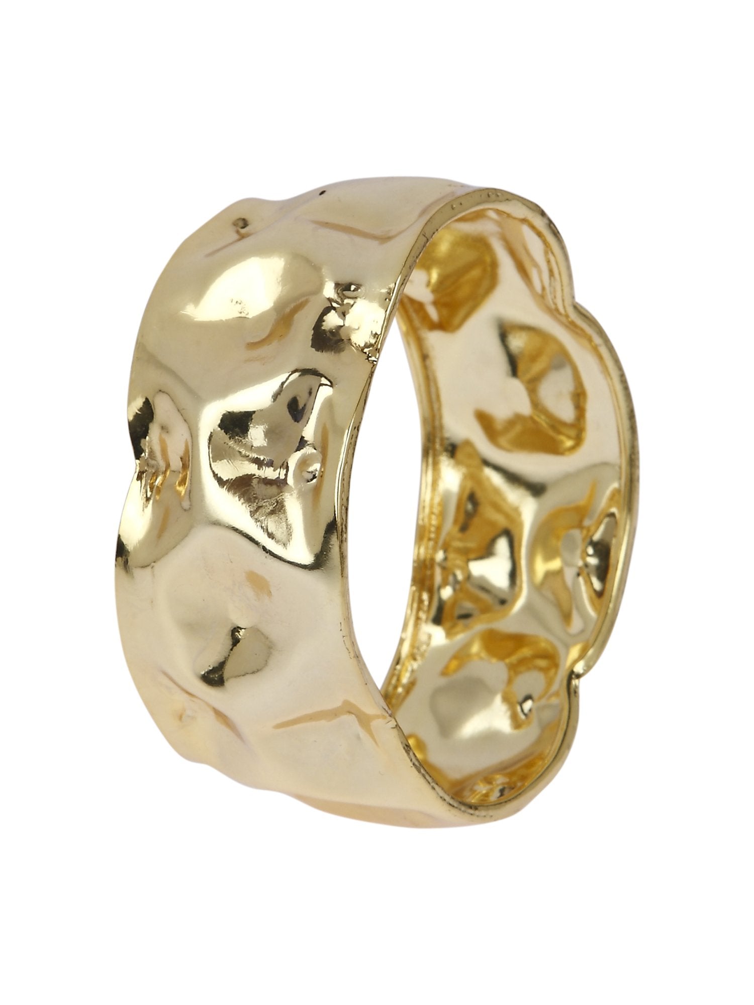 Metal Crush Gold Bangle