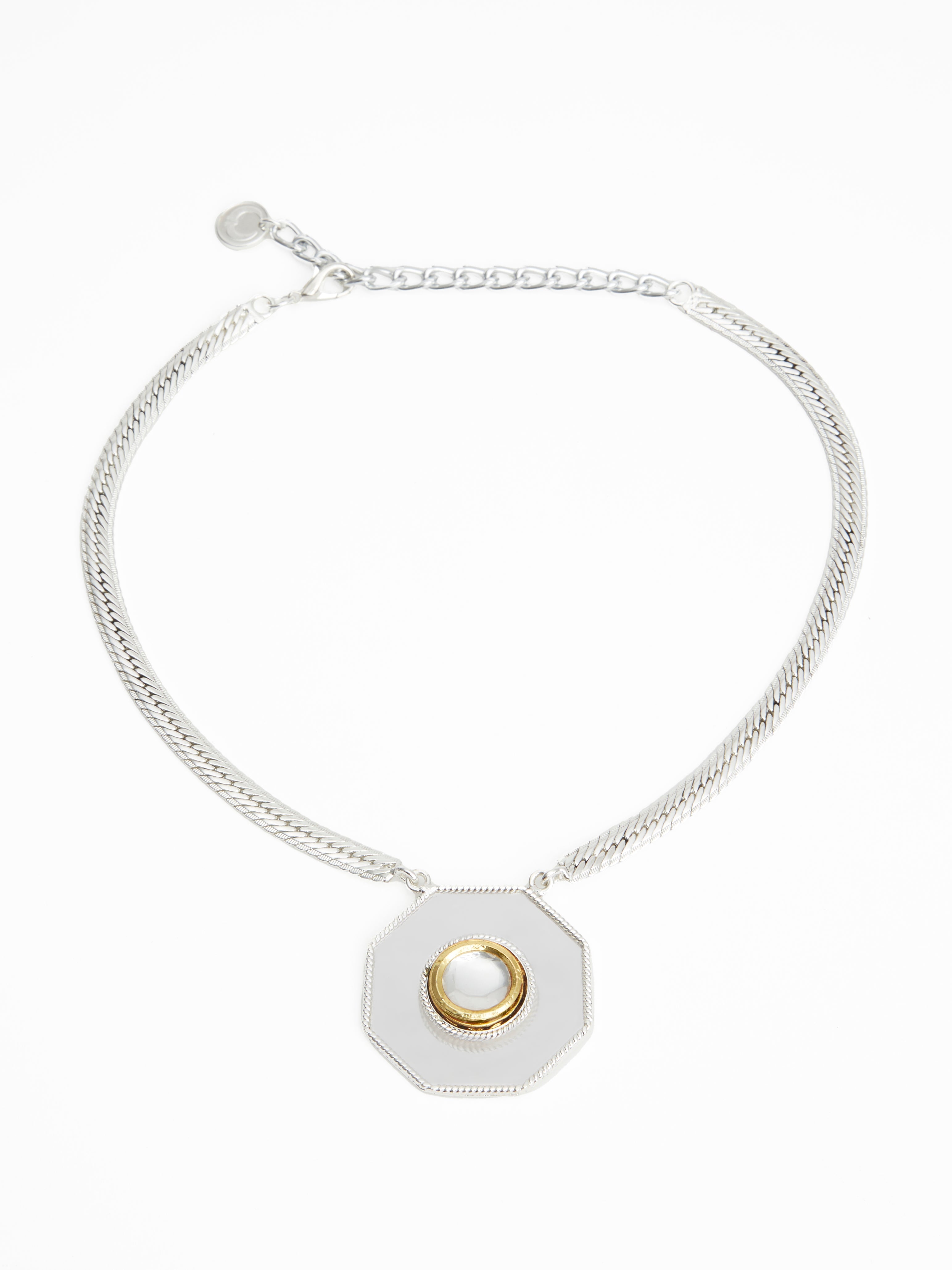 POLKI HEXAGON PENDANT NECKLACE