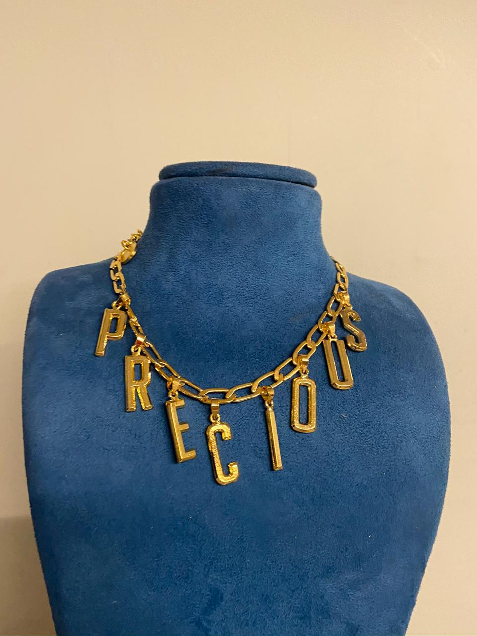 Gold word power PRECIOUS Necklace