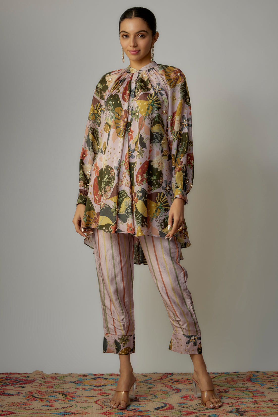 Lilac Viscose Printed Co-Ord Set