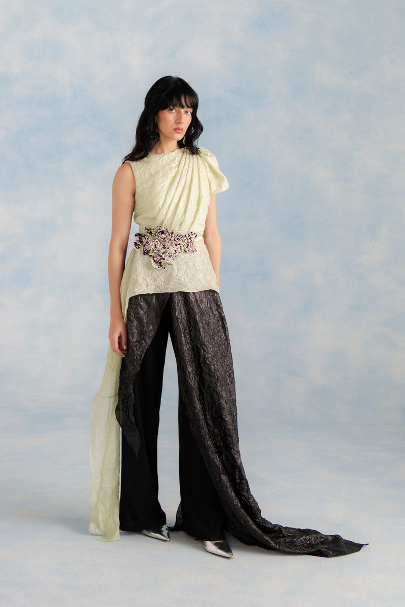 Crush Top With Drape Pants