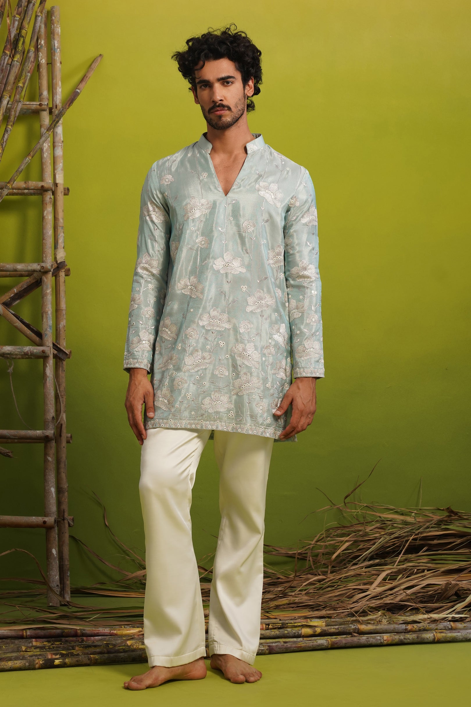 VAYUN SKY BLUE SHORT KURTA SET