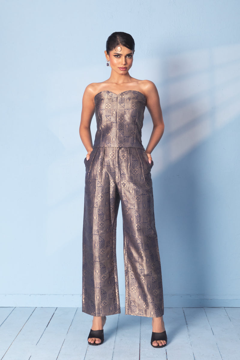 Brocade Silk Corset With Trouser