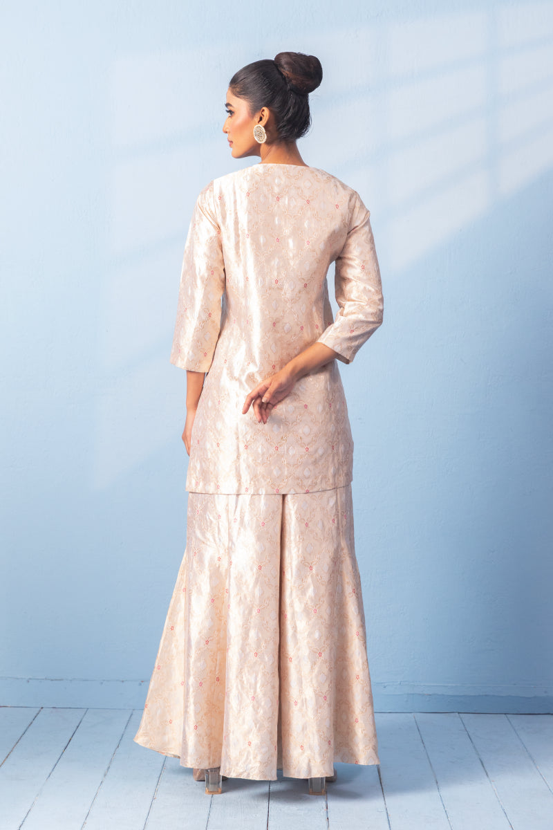 White Summer Silk Sharara Set