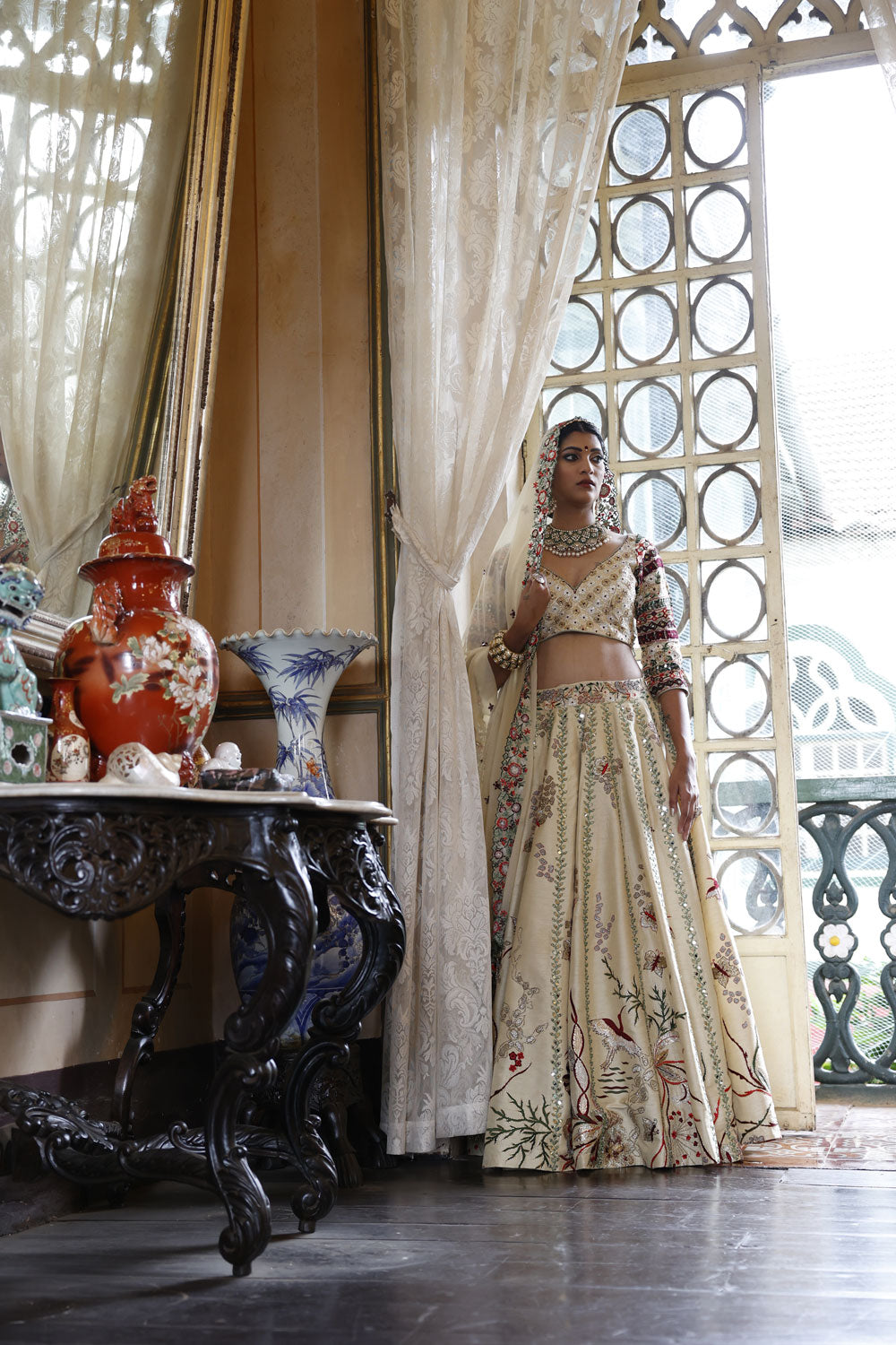Ivory Lehenga Set