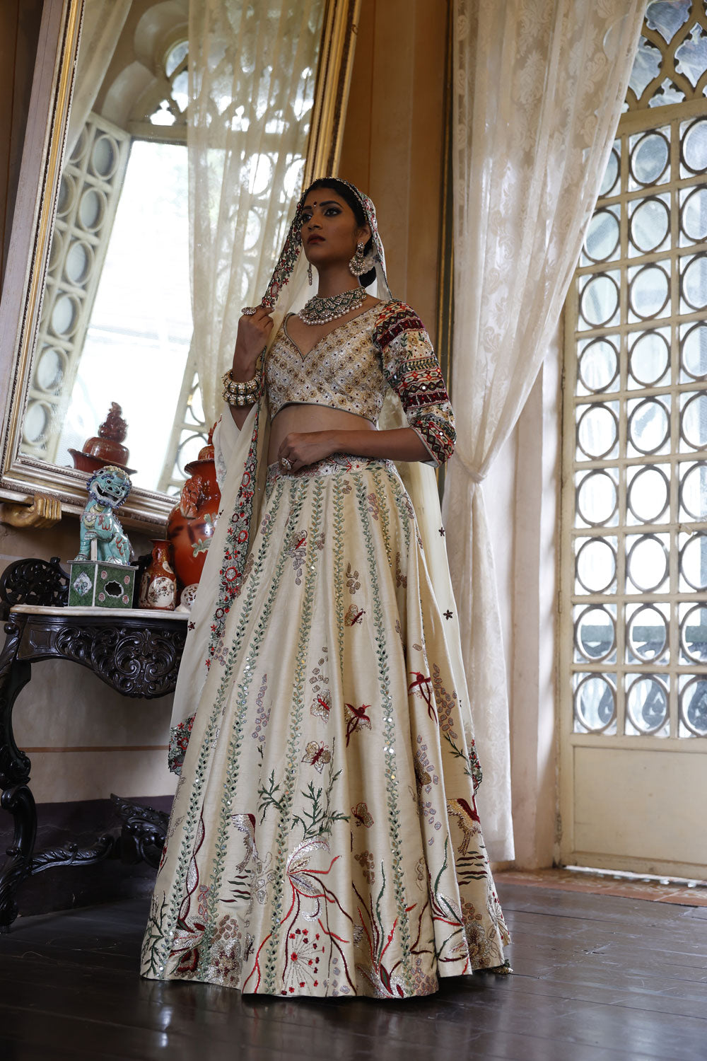 Ivory Lehenga Set