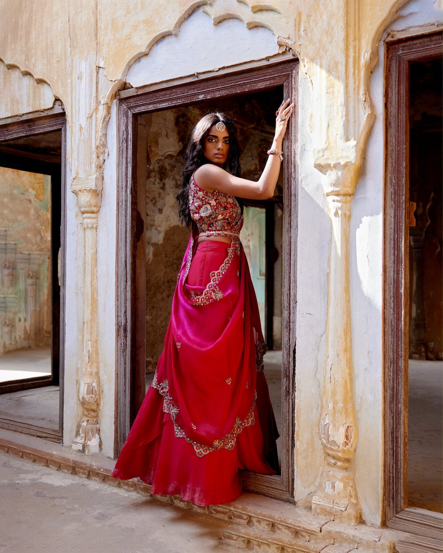 Sash Drape Lehenga Set