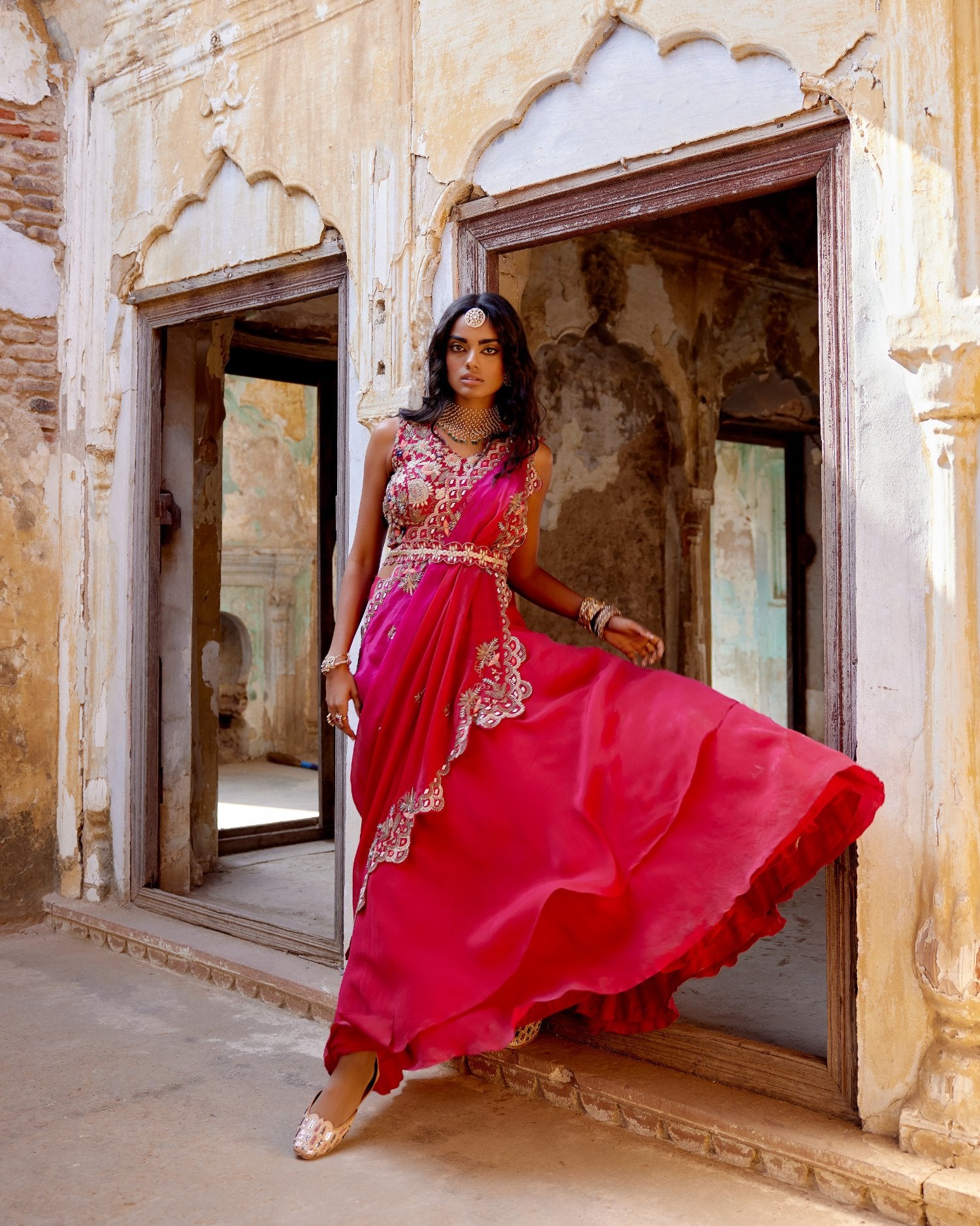 Sash Drape Lehenga Set