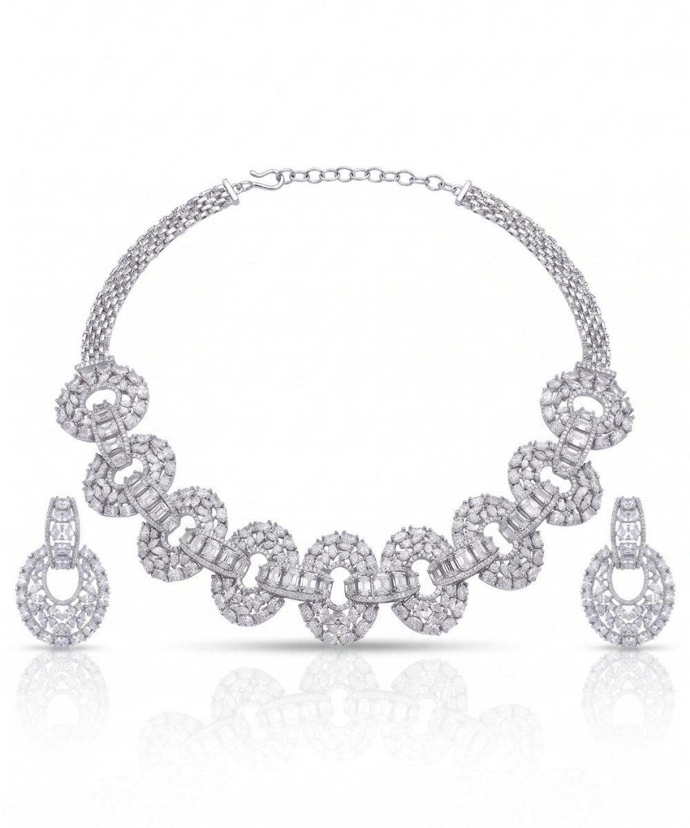 Infinite Diamond Oval Choker Set