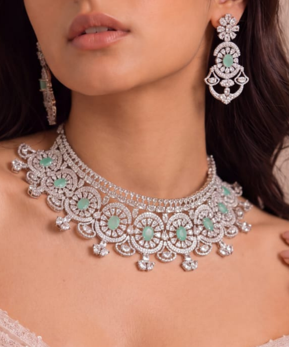 Mint Blossom Choker Set