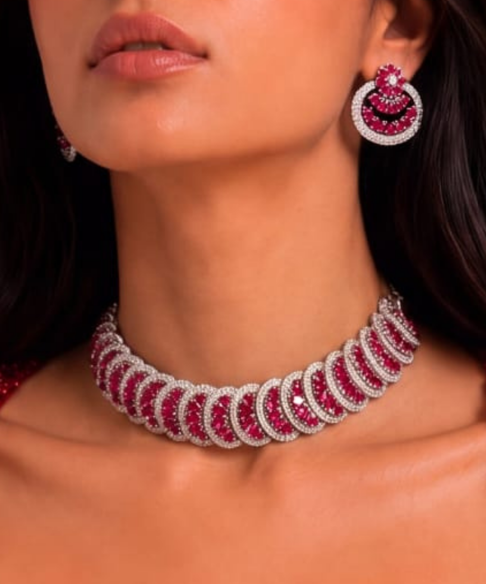 Ruby Glow Choker Set