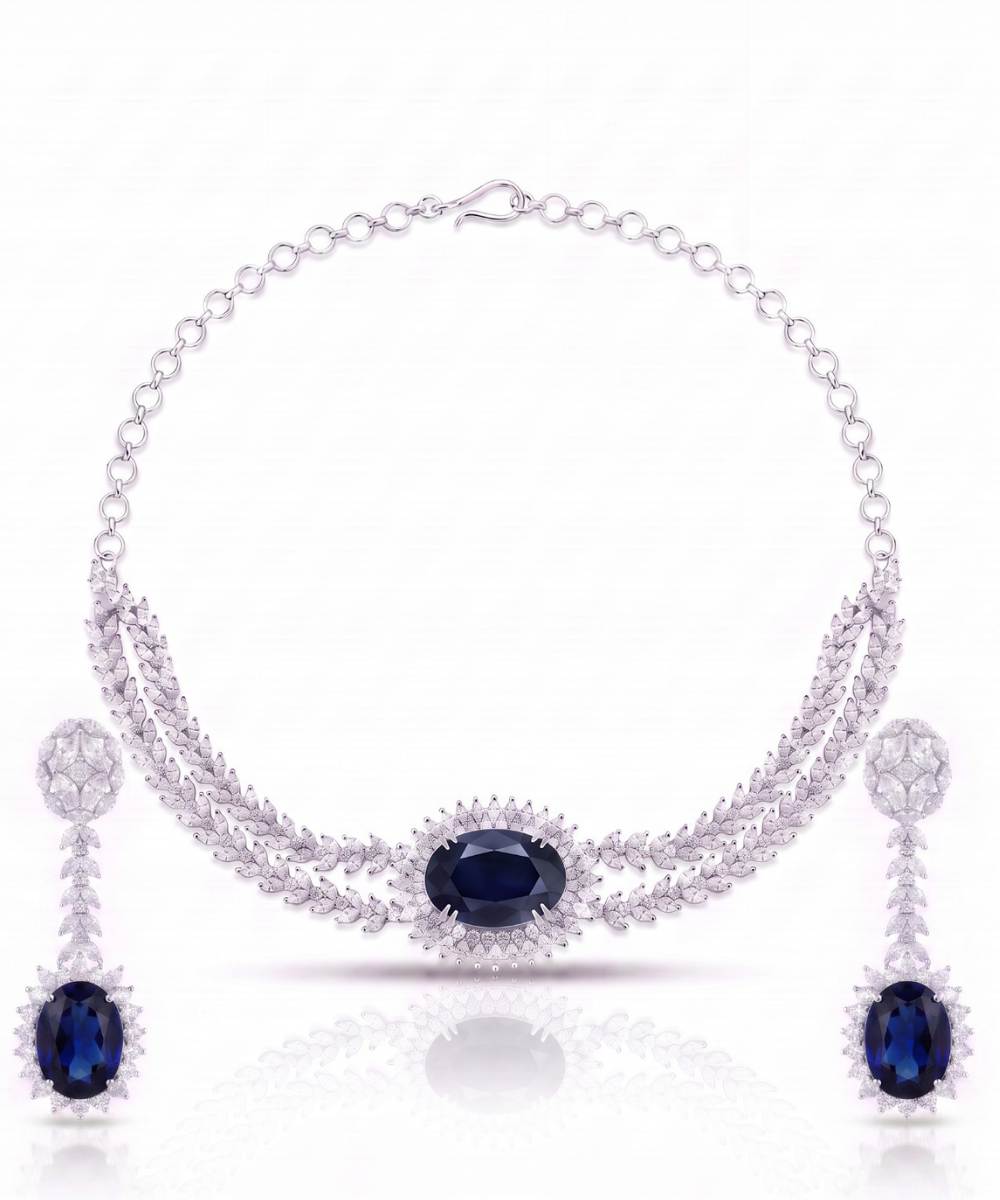 Royal Sapphire and Diamond Choker Set
