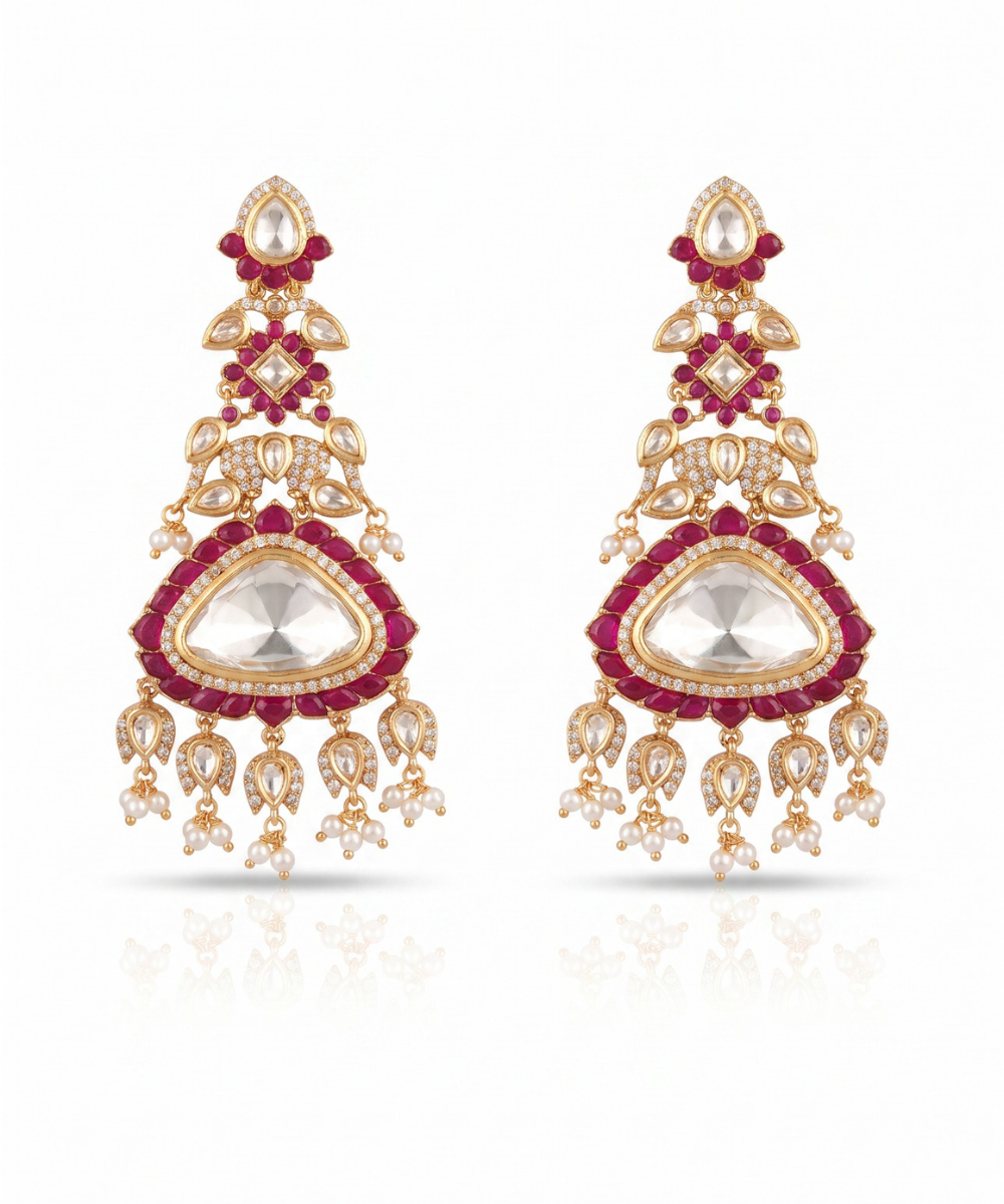 Noor Ruby Pink Polki Drops