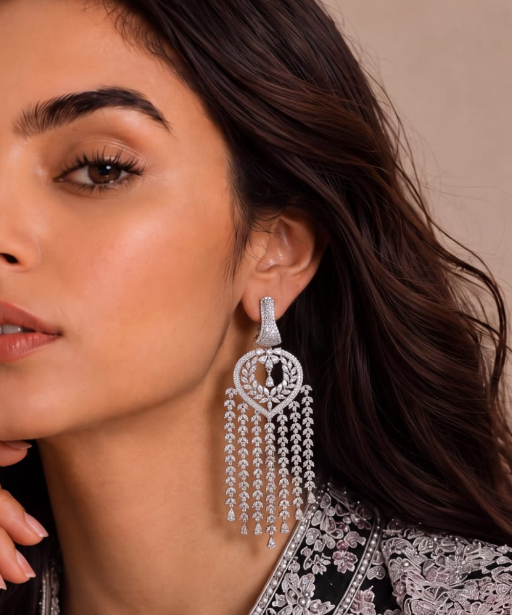 Royal Crystal Tassel Earrings