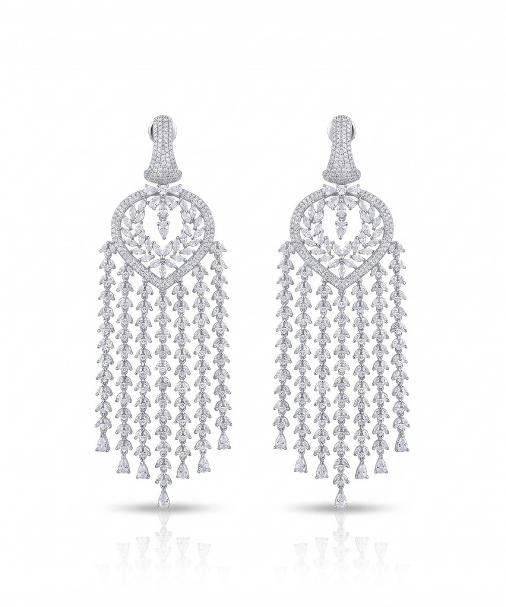Royal Crystal Tassel Earrings