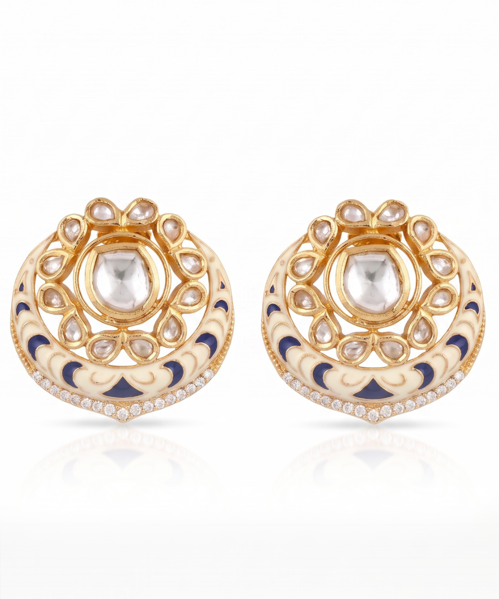 Noor Navy Blue Crescent Studs