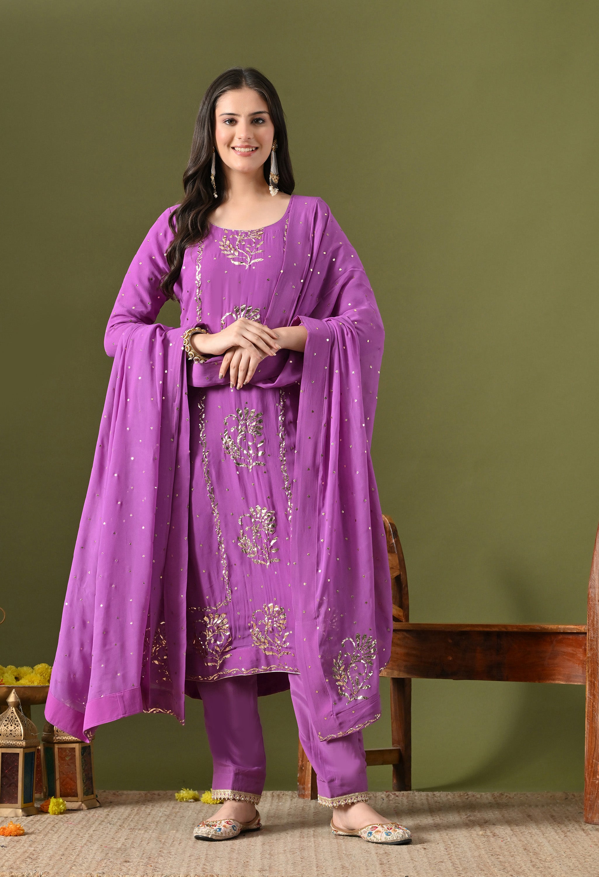 Purple Kurta Set