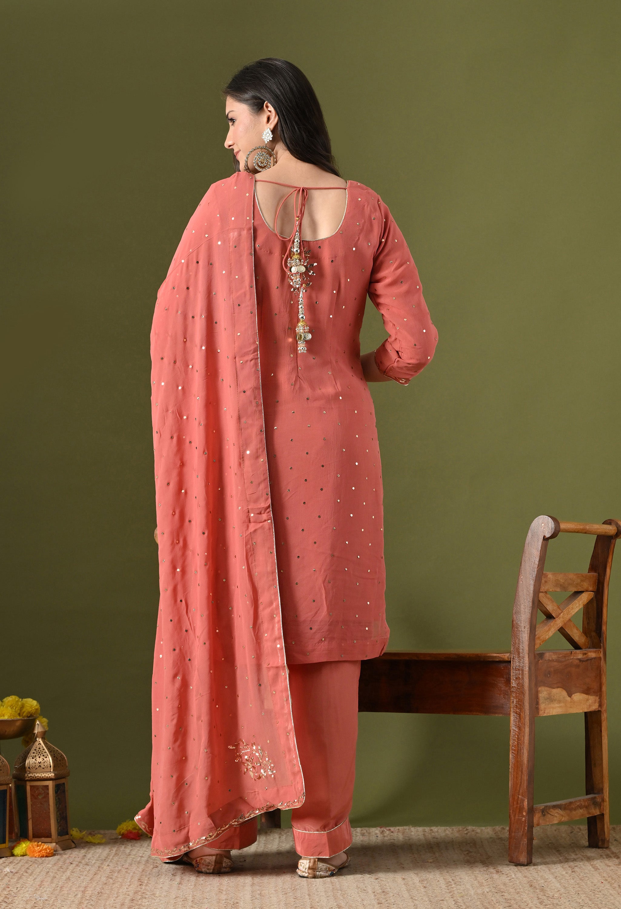 Peach Kurta Set