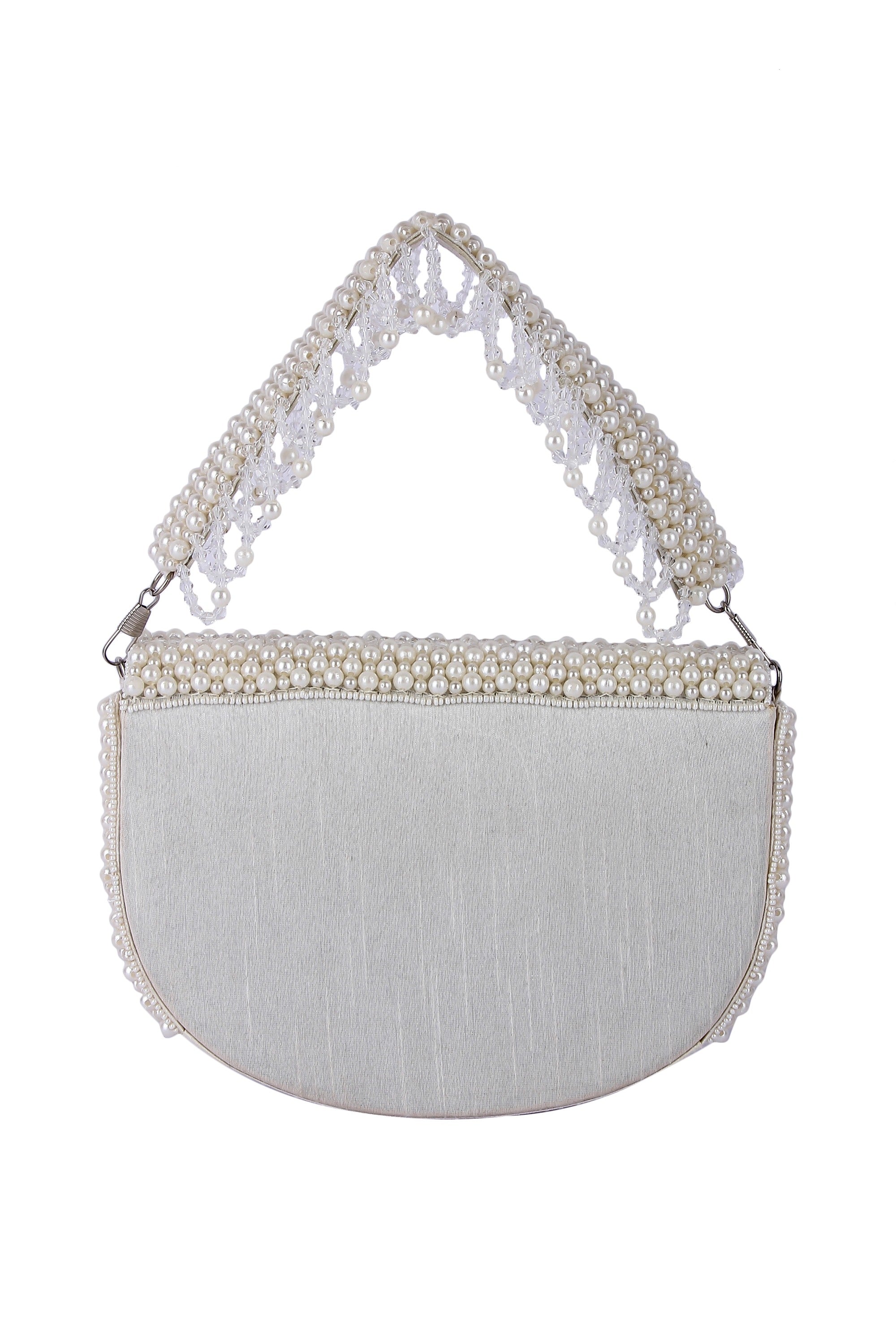 Rubeena White Pearl Clutch