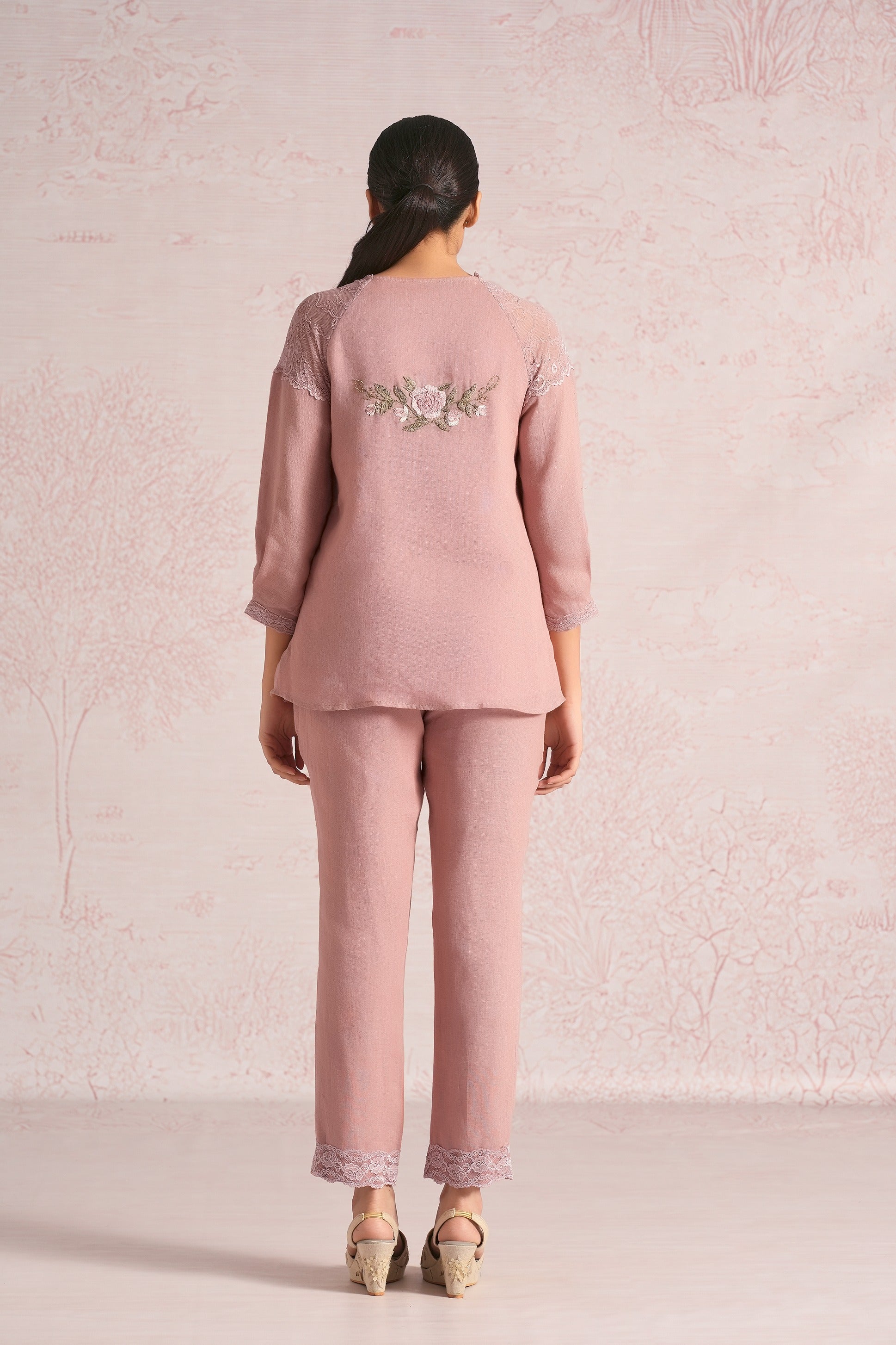 Whimsical Garden Kismat Co-ord - Rose Bud