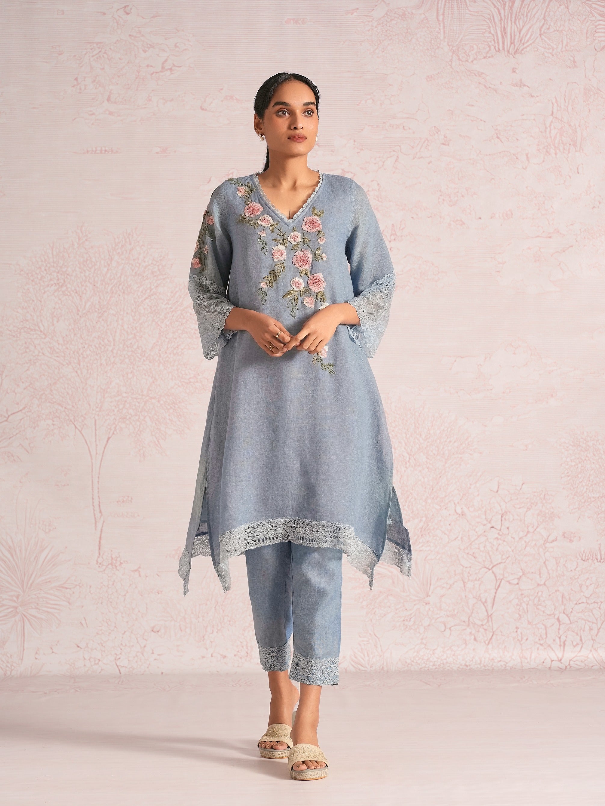 Whimsical garden Fly free Tunic Set - Inkblot