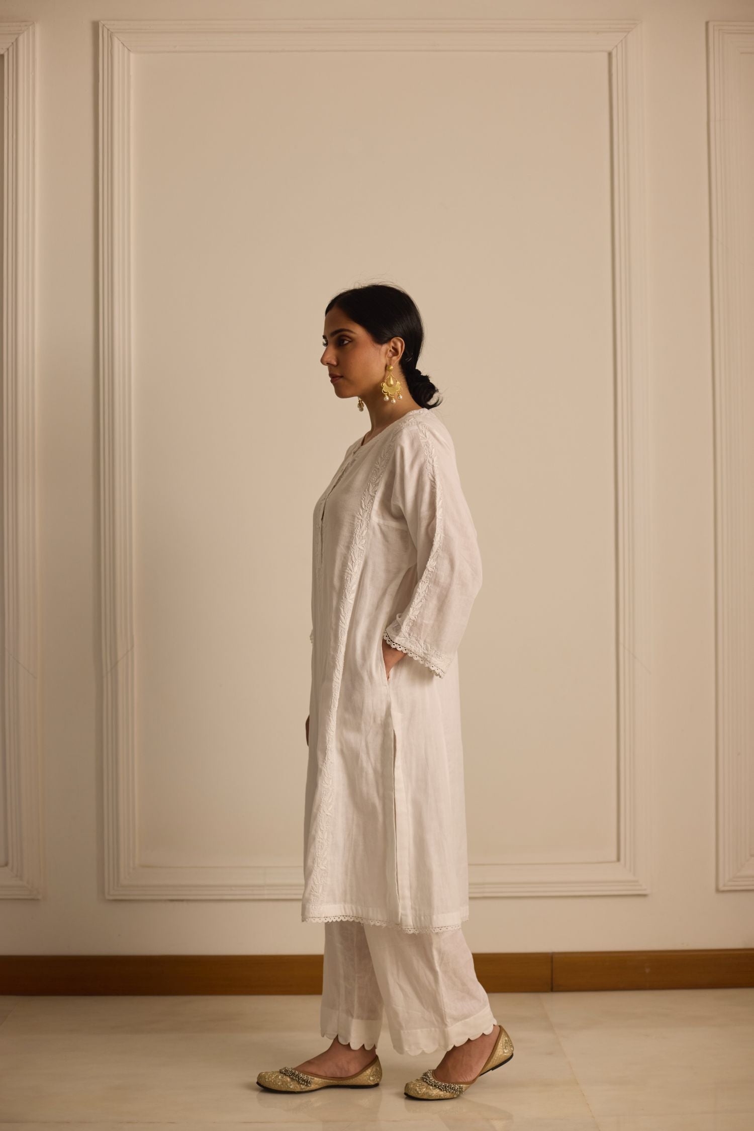 White Straight Fit Kurta