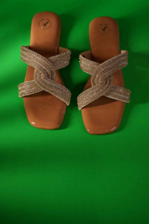 Silver String Nude Base Sandals