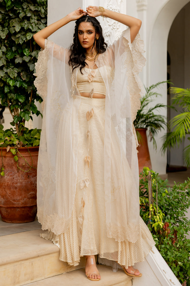 Yutika - Bustier, skirt & cape set