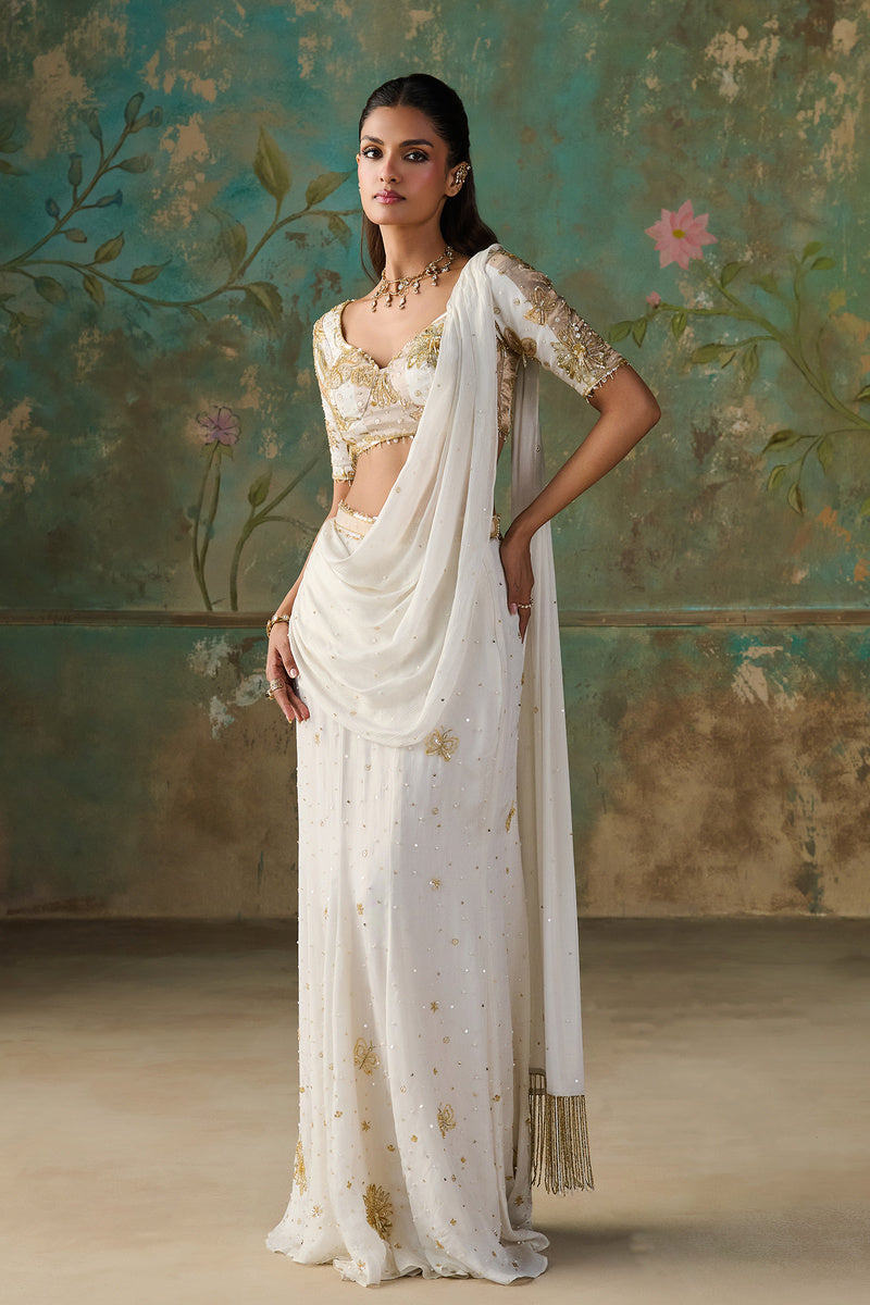 Pre-Stiched Saree Set