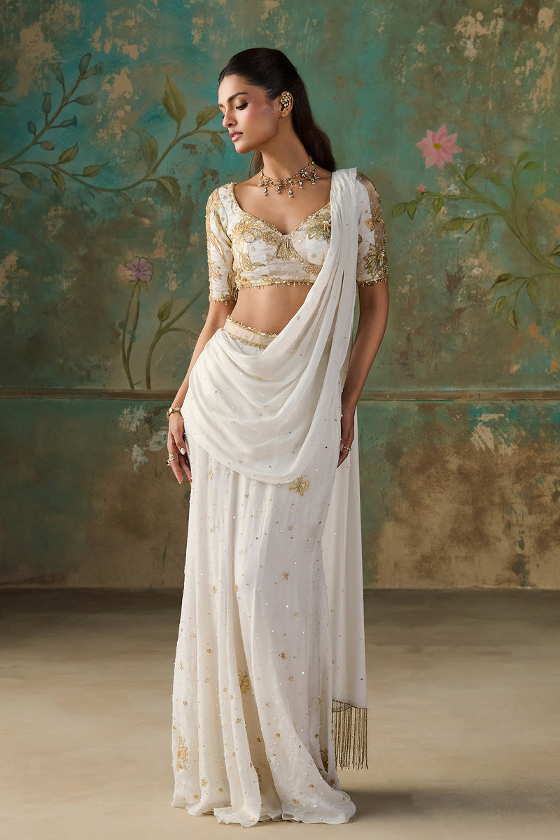 Pre-Stiched Saree Set