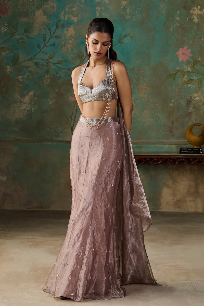 Pre Stiched Saree Set
