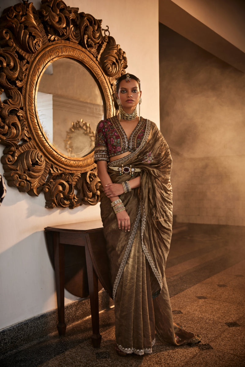 Zoya Saree Set- Vintage Gold