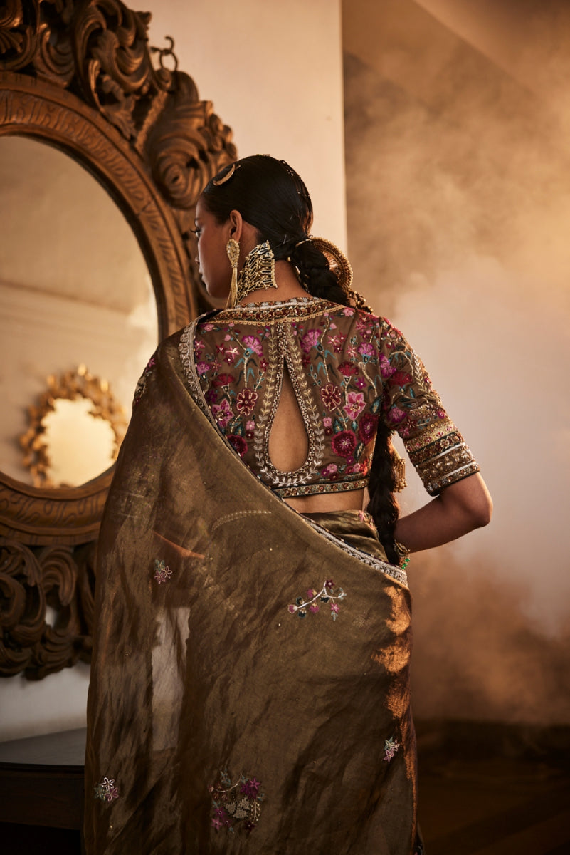 Zoya Saree Set- Vintage Gold