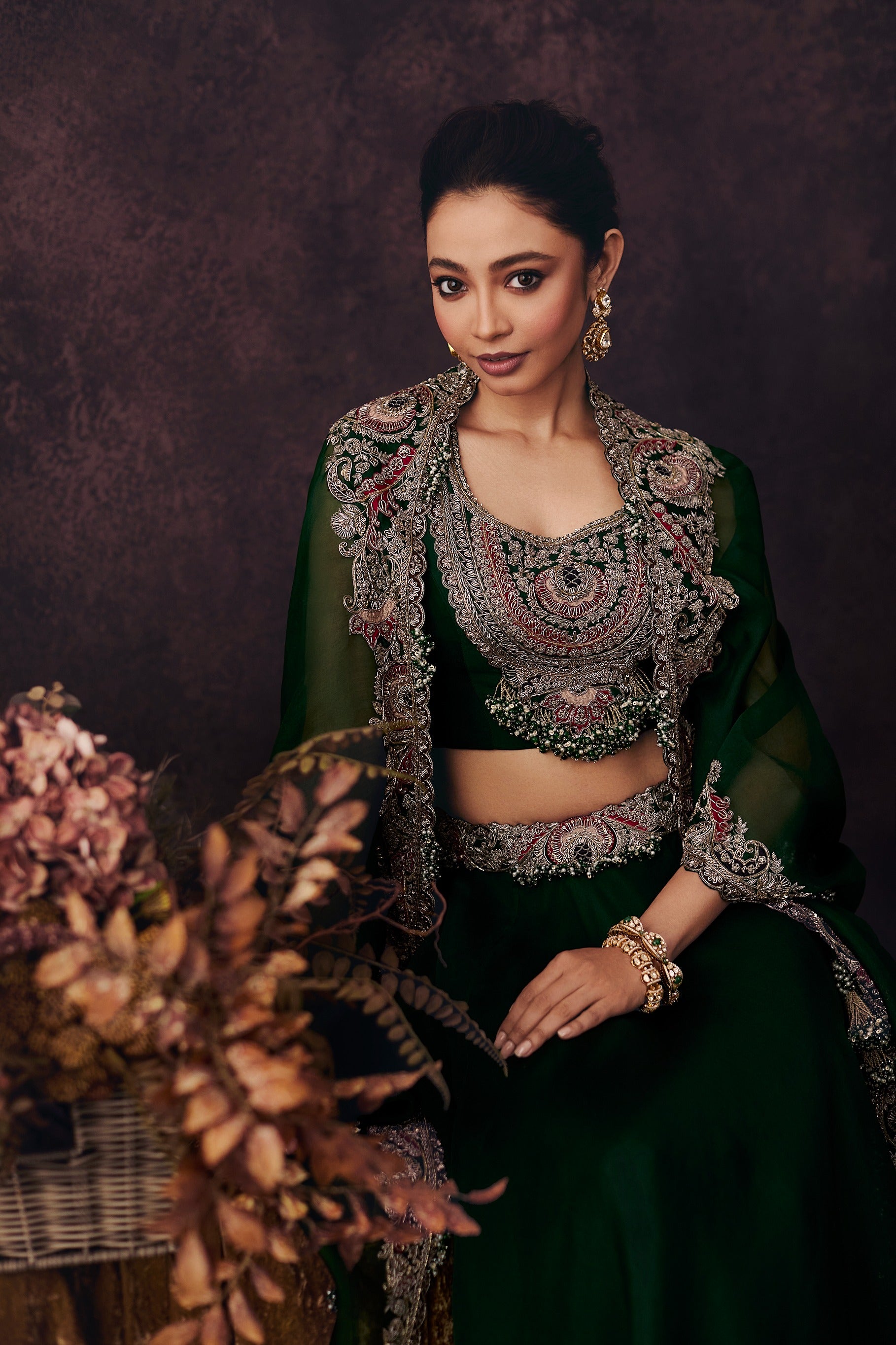 Am Maal Applique Skirt Set