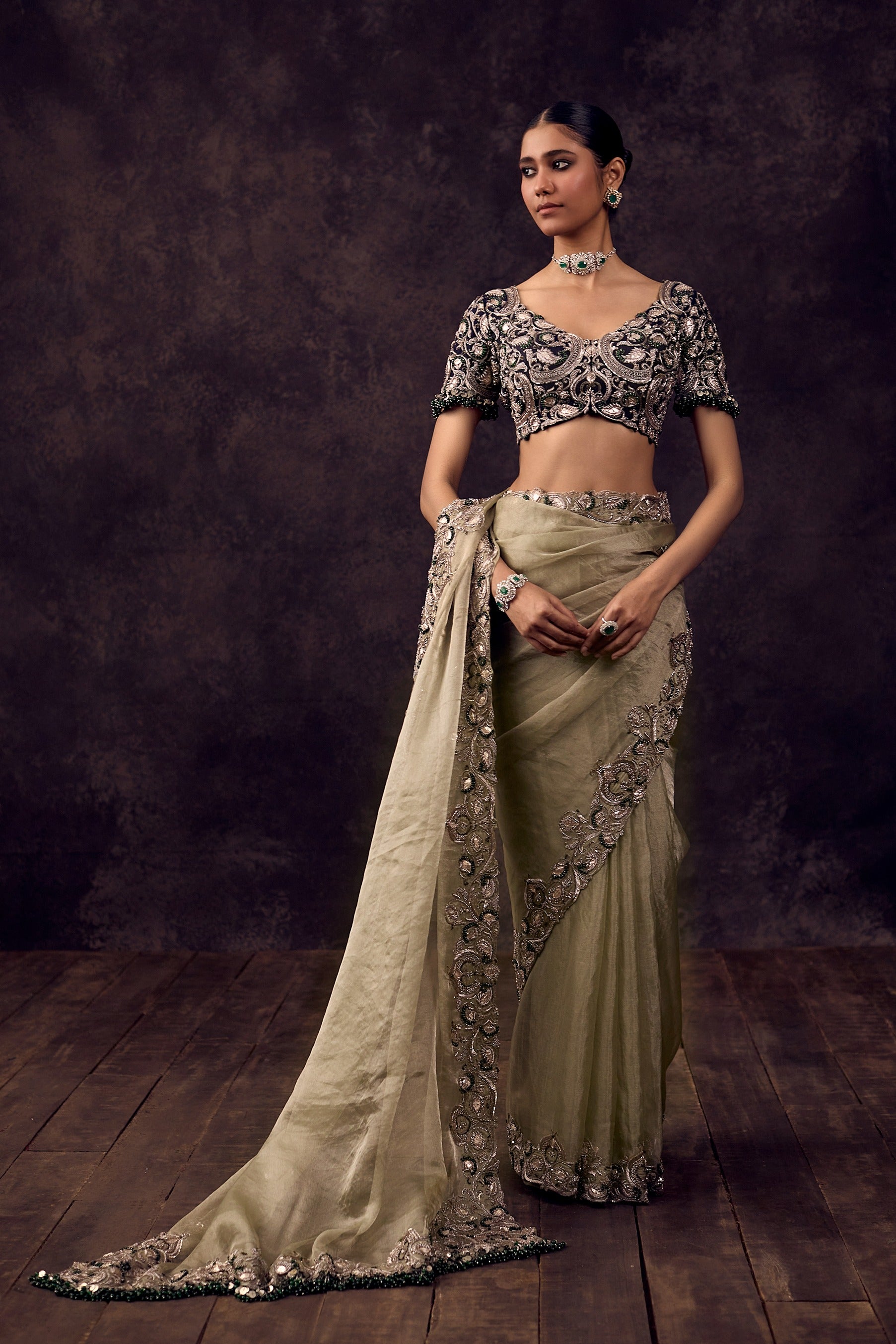 As Mirror Tissue Saree