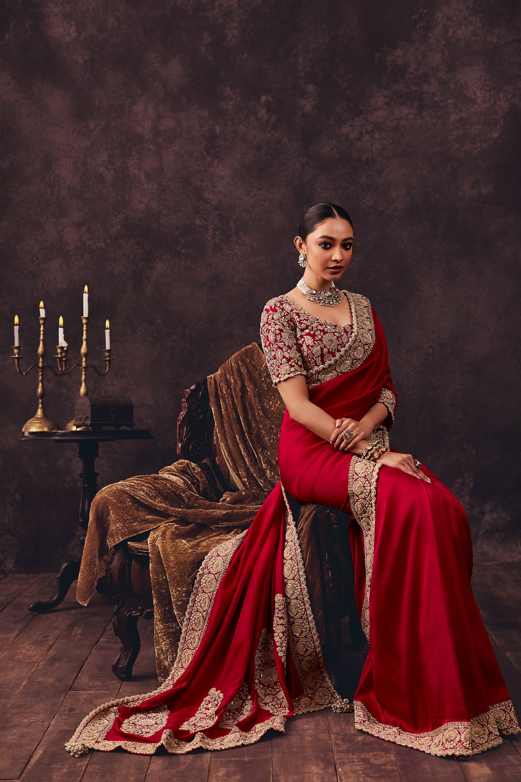 As Maal Resham Butta Saree