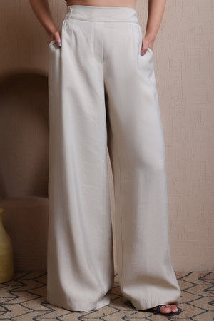 Solid Elastic Waist Pants - Meiala
