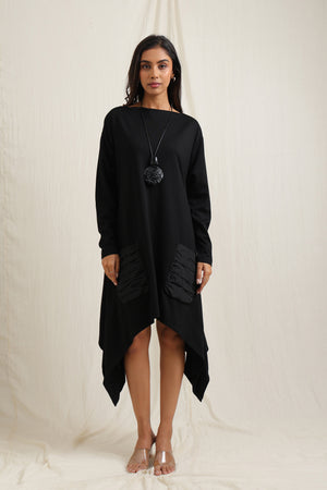 Asymmetric Tunic with Patch Pockets - Meiala