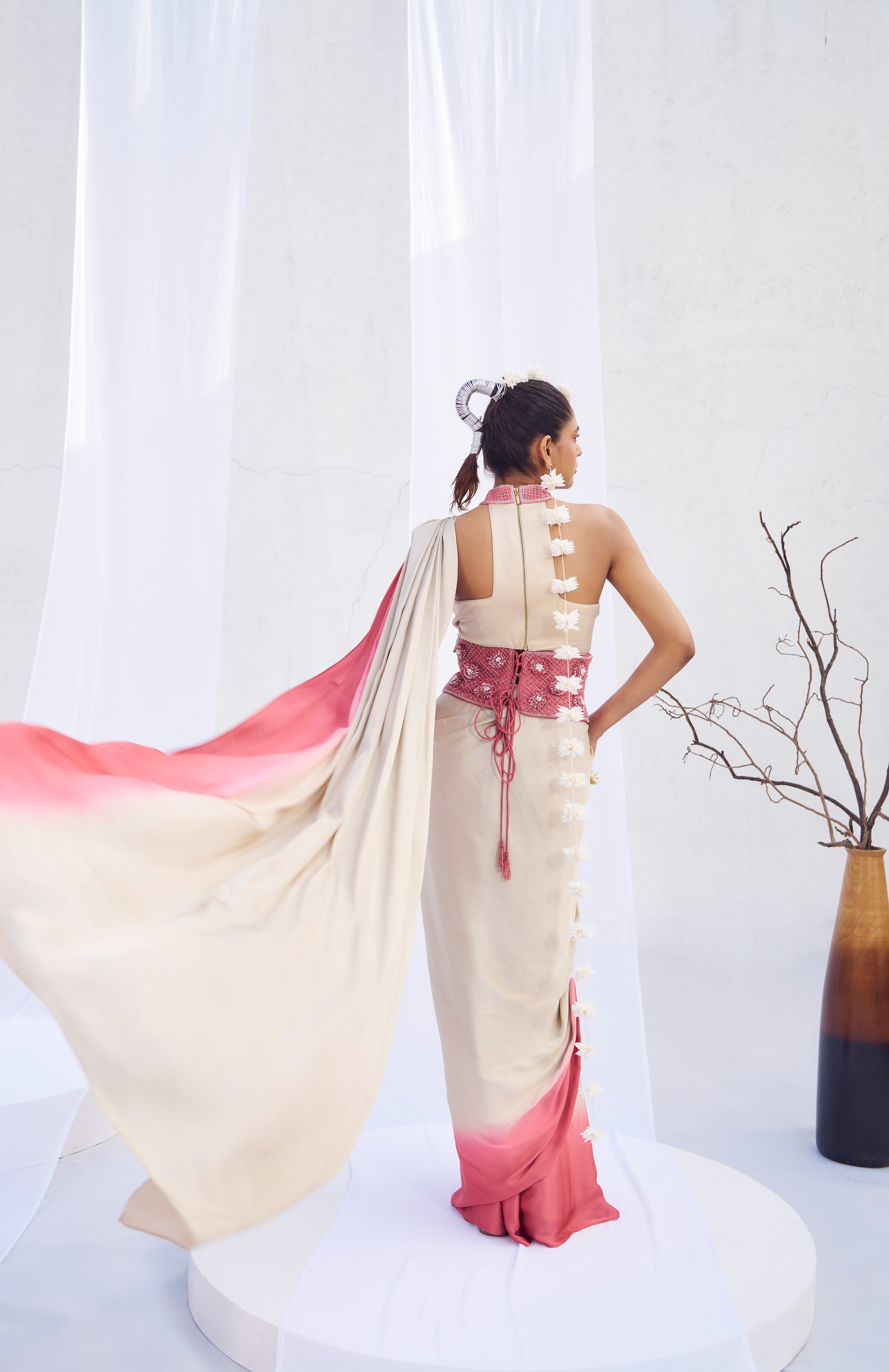 Shiva Draped Saree With Corset Belt