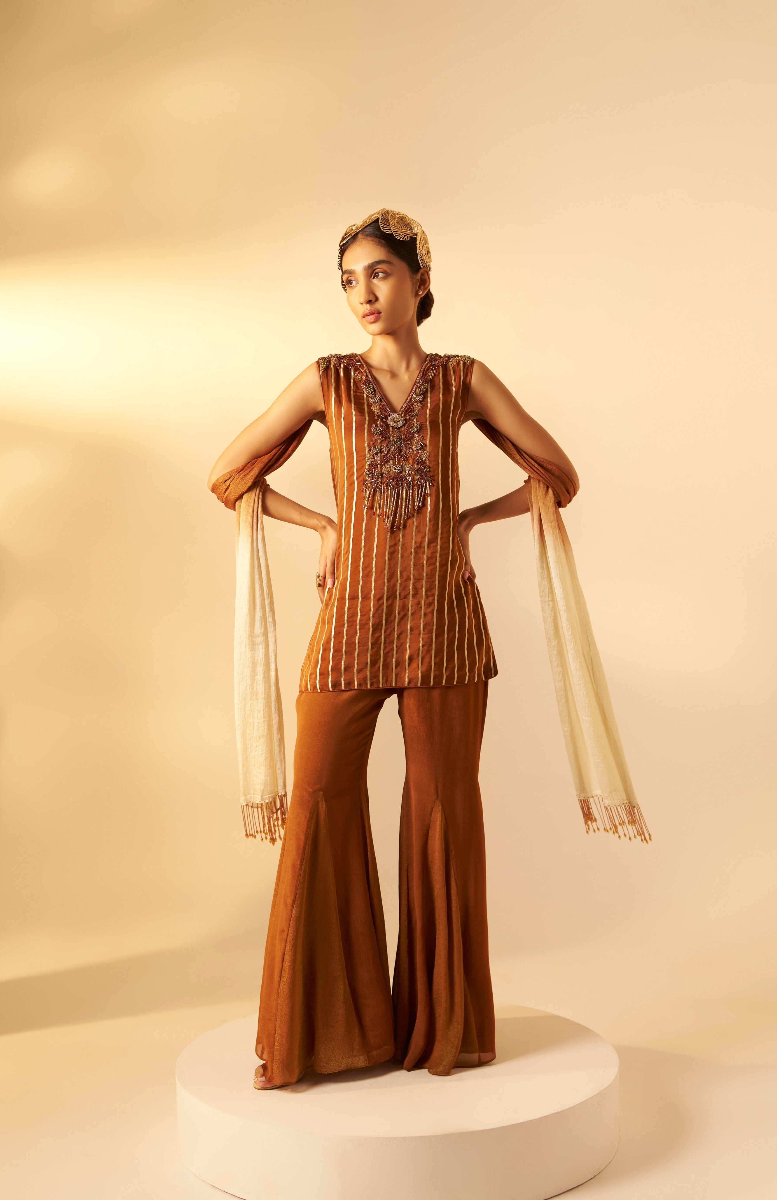 Divya Tunic Set With Attached Dupatta