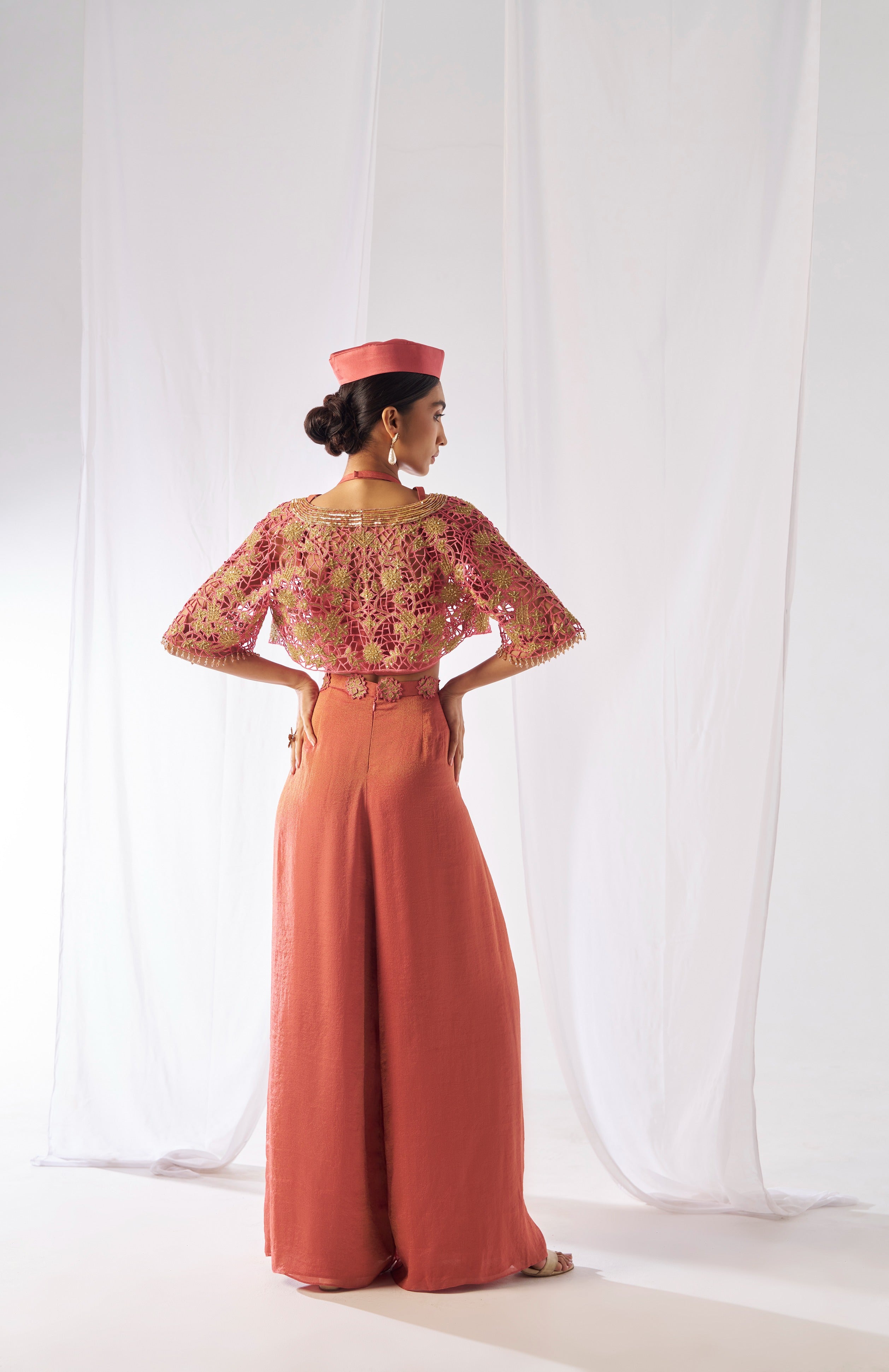 Kantimati Cape Bustier And Palazzos Set