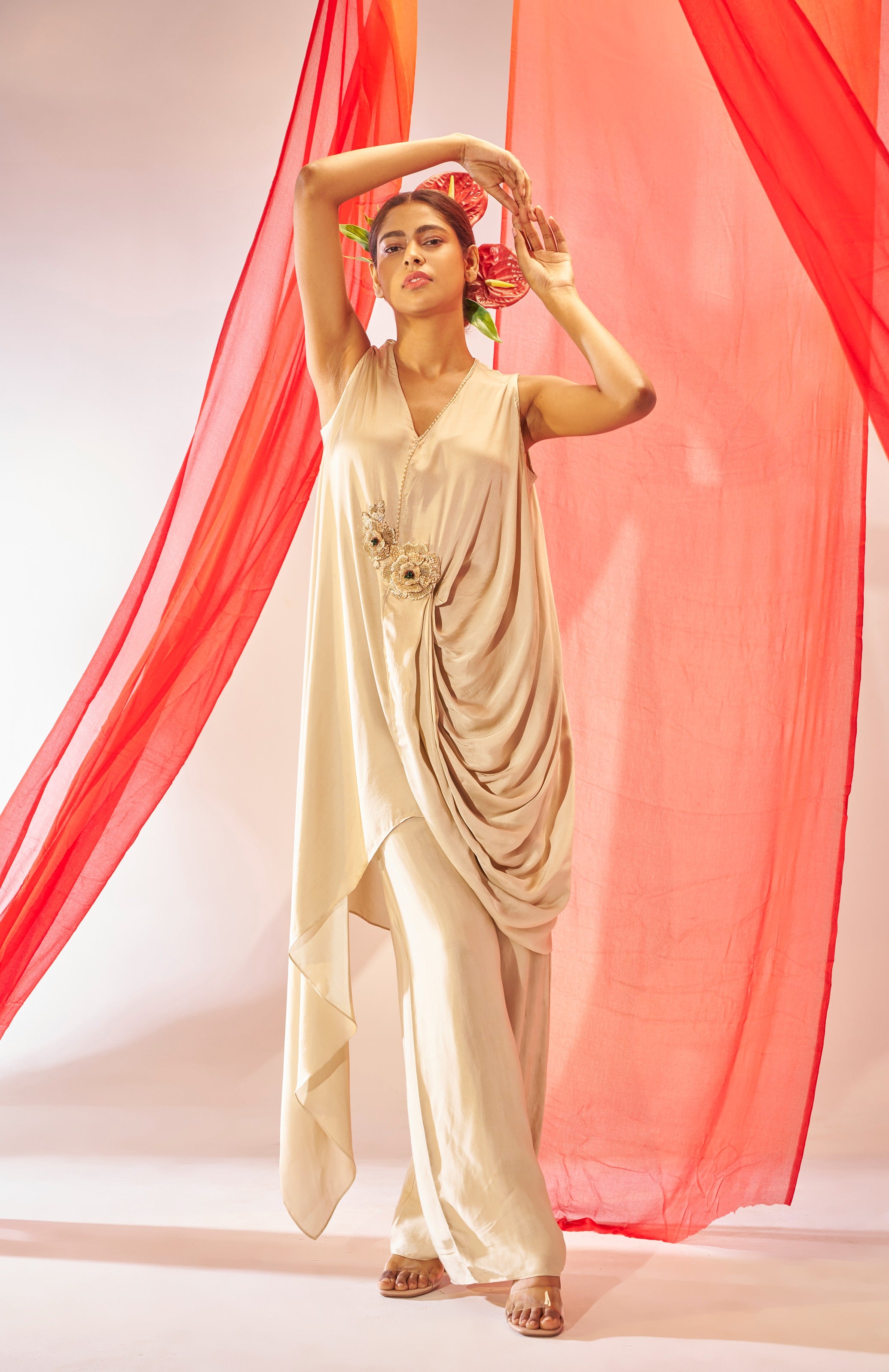 Sundari Draped Tunic And Pants