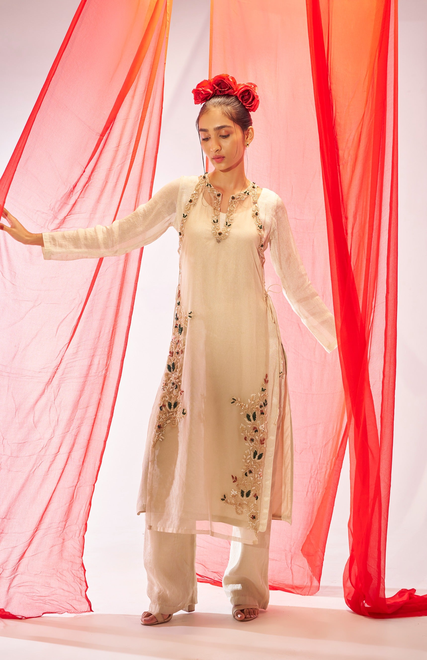 Shwetambara Layered Kurta Set