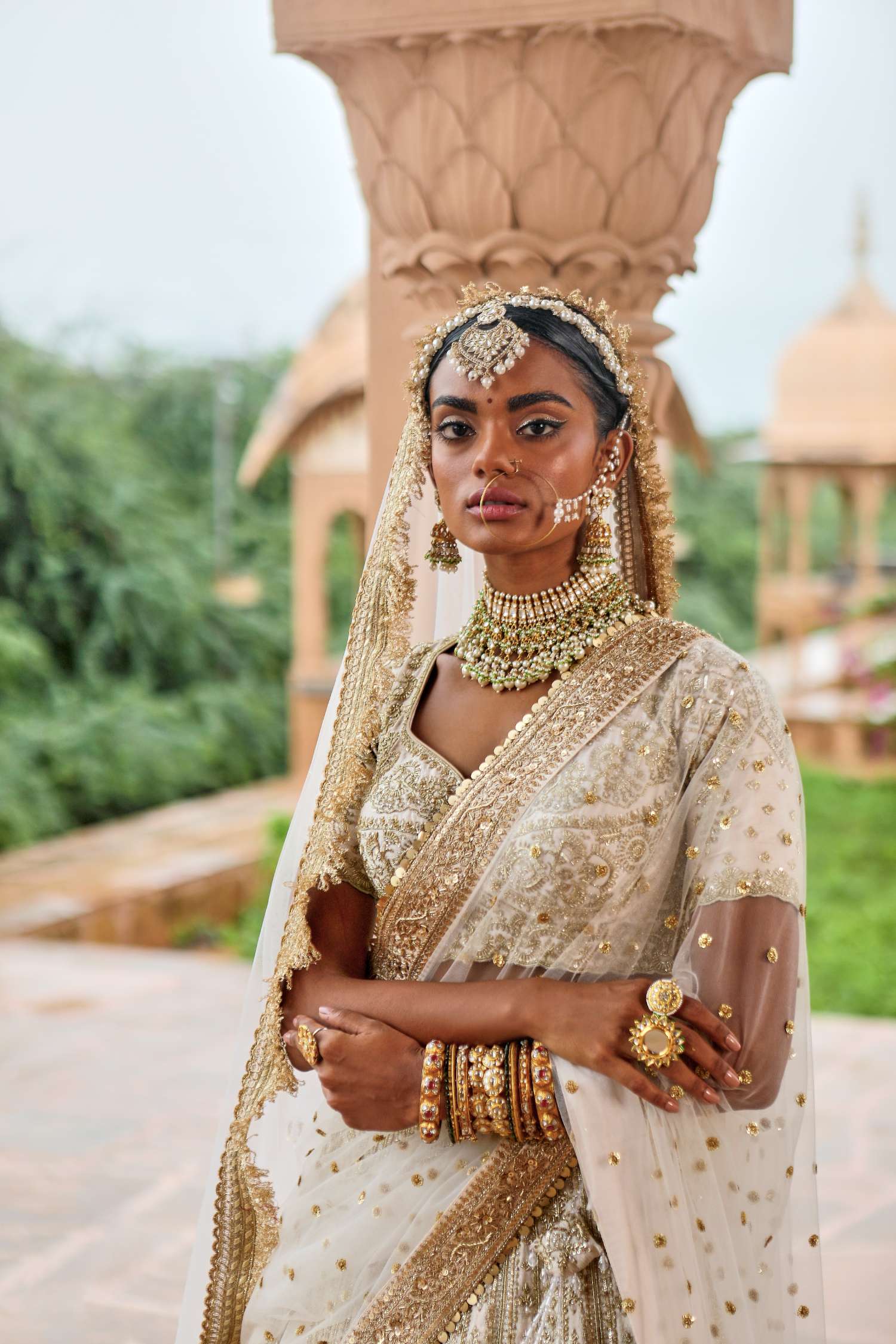 Bridal Lehenga North Indian Wedding Jewellery Sets Off White