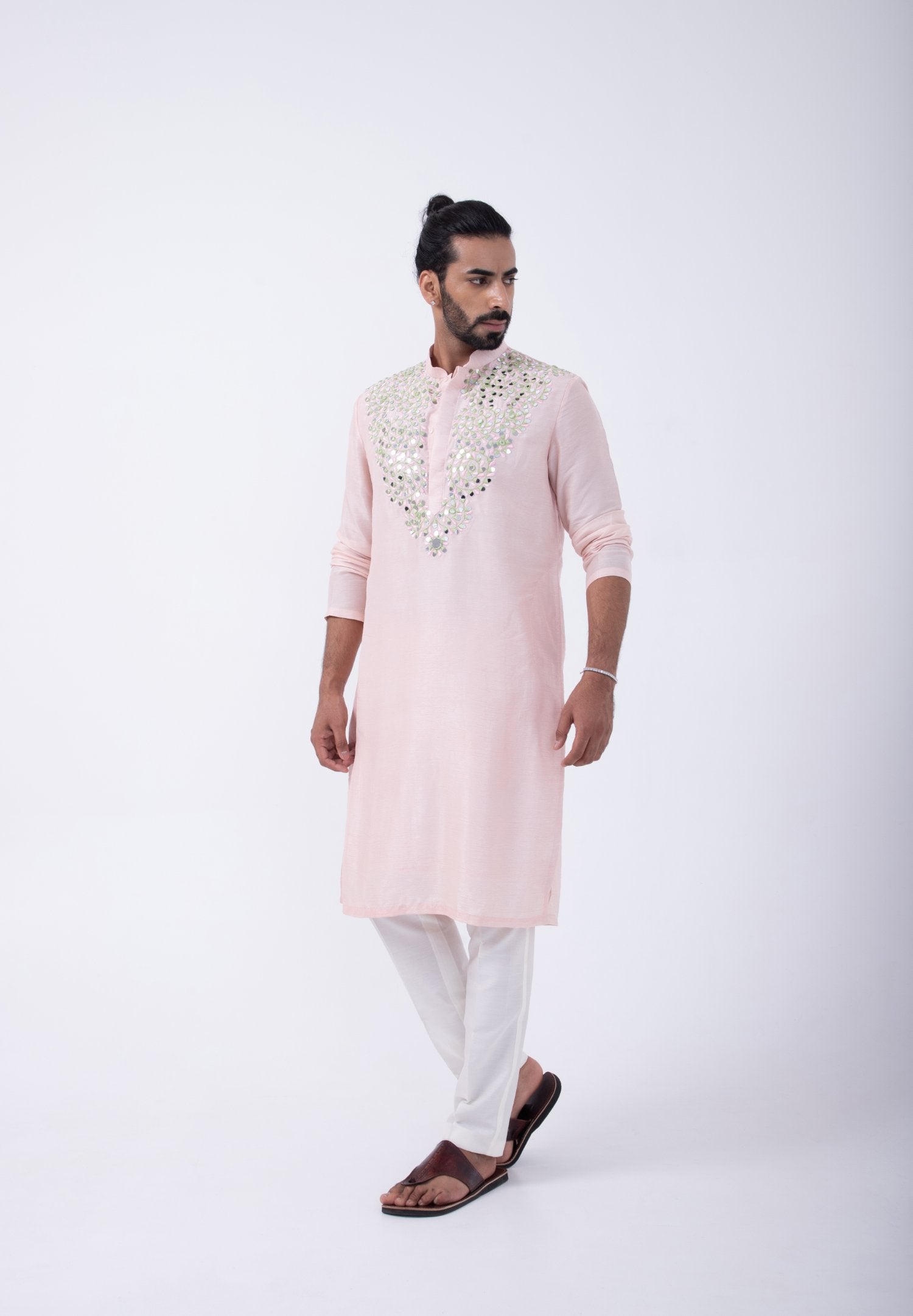 Pink Colorful Cluster Kurta Set